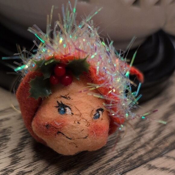 Festive Annalee Tinsel Elf Christmas Ornament with Open Eyes Vintage 1997 - Picture 9 of 9